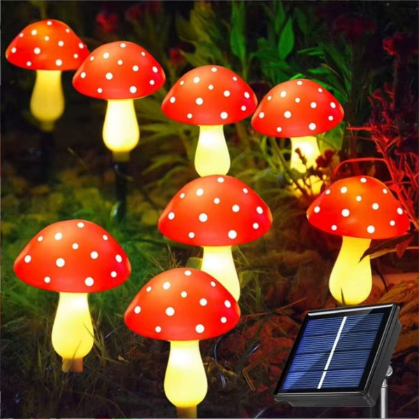 Solar Mushroom Fairy Lights For Outdoor Garden And Holiday Decoration Landscape & Walkway Lights