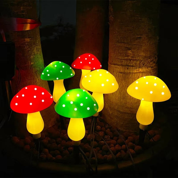 Solar Mushroom Fairy Lights For Outdoor Garden And Holiday Decoration Landscape & Walkway Lights