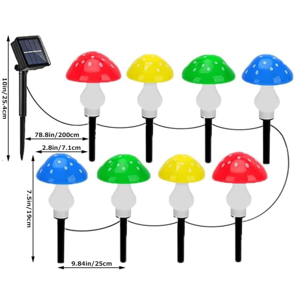 Solar Mushroom Fairy Lights For Outdoor Garden And Holiday Decoration Landscape & Walkway Lights