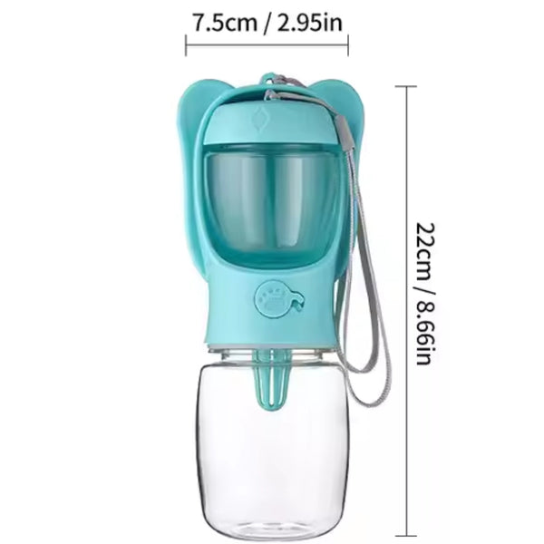 2 In 1 Dog Water Bottle With Food Container And Leak Proof Travel Dispenser Pet Transport