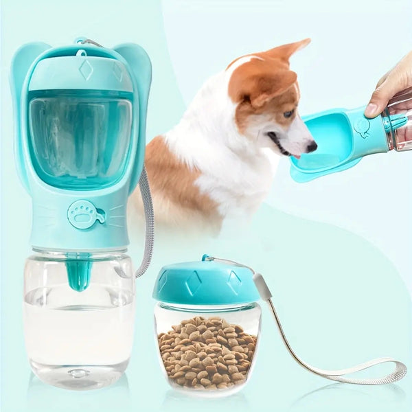 2 In 1 Dog Water Bottle With Food Container And Leak Proof Travel Dispenser Pet Transport
