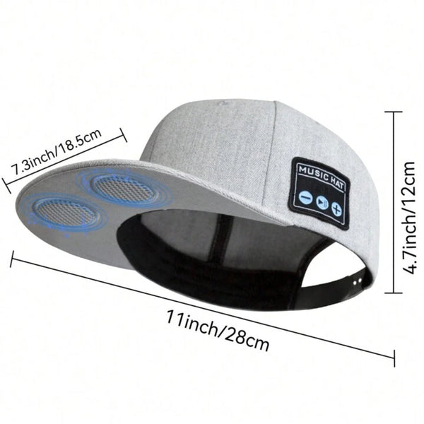 Bluetooth Music Hat With Dual Speakers And Built In Microphone Headphones