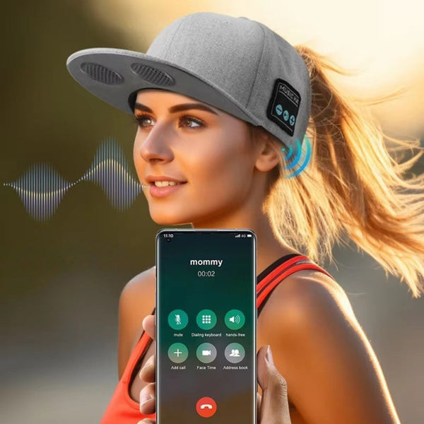 Bluetooth Music Hat With Dual Speakers And Built In Microphone Headphones