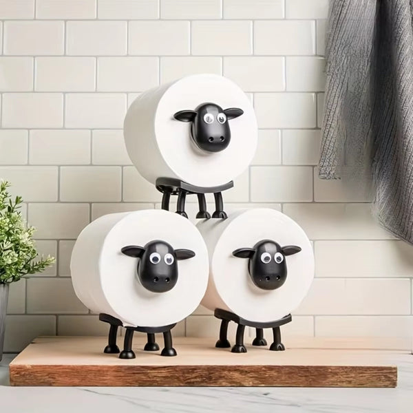 Cute Sheep Toilet Paper Holder Free Standing Decorative Rack Toilet Paper Holders & Storage