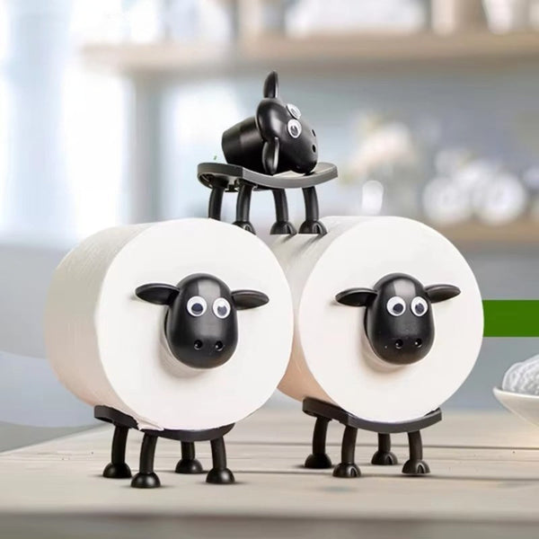 Cute Sheep Toilet Paper Holder Free Standing Decorative Rack Toilet Paper Holders & Storage