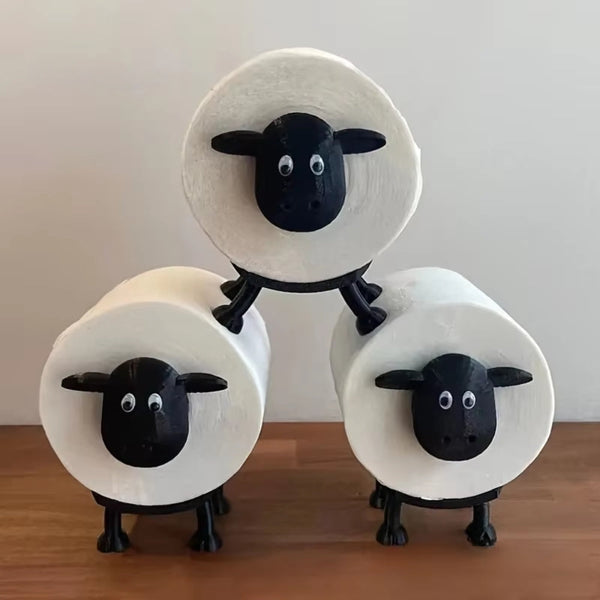 Cute Sheep Toilet Paper Holder Free Standing Decorative Rack Toilet Paper Holders & Storage