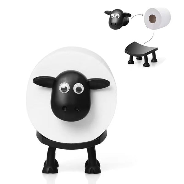 Cute Sheep Toilet Paper Holder Free Standing Decorative Rack Toilet Paper Holders & Storage