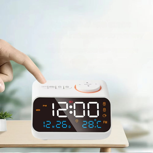 Digital Alarm Clock With Fm Radio And Temperature Alarm Clocks & Clock Radios