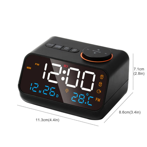 Digital Alarm Clock With Fm Radio And Temperature Alarm Clocks & Clock Radios