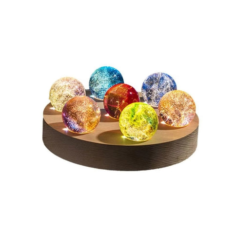 Colorful Glass Star Ball Set Luminous Planets Astronomy Inspired Figurines