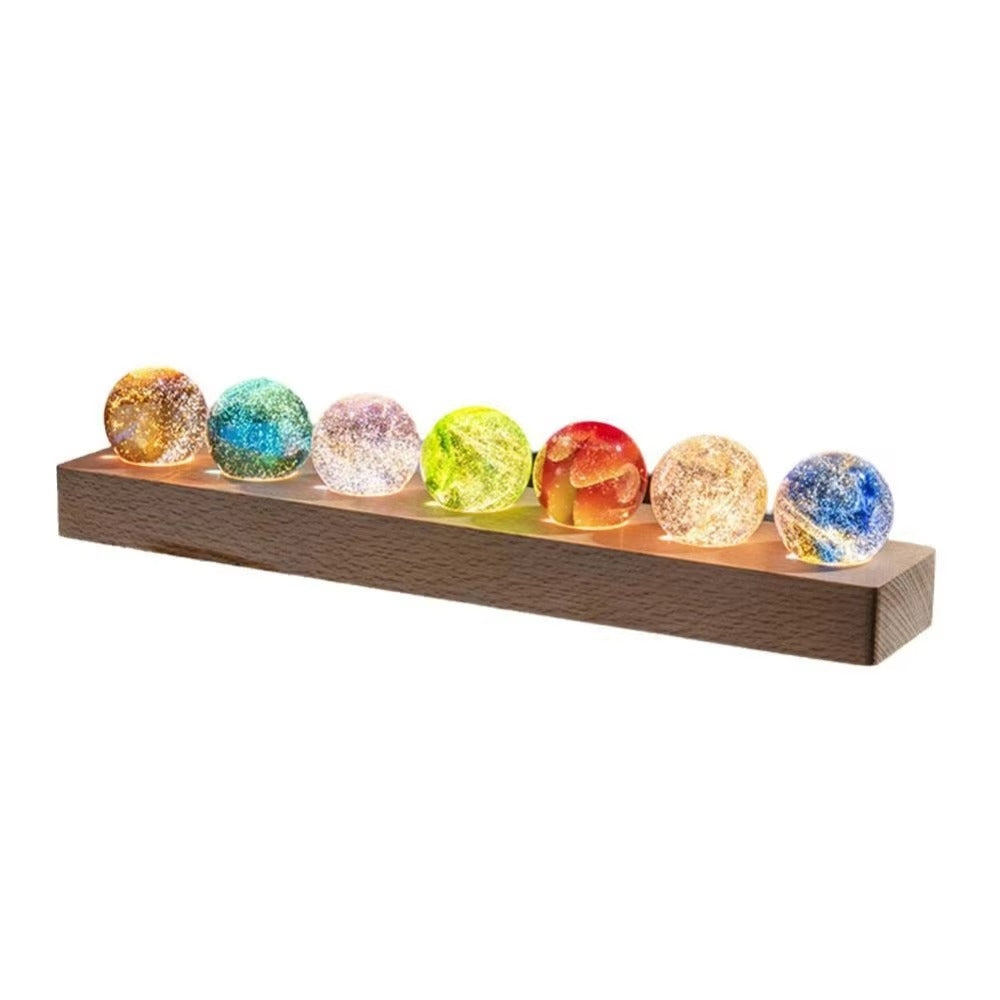 Colorful Glass Star Ball Set Luminous Planets Astronomy Inspired Figurines