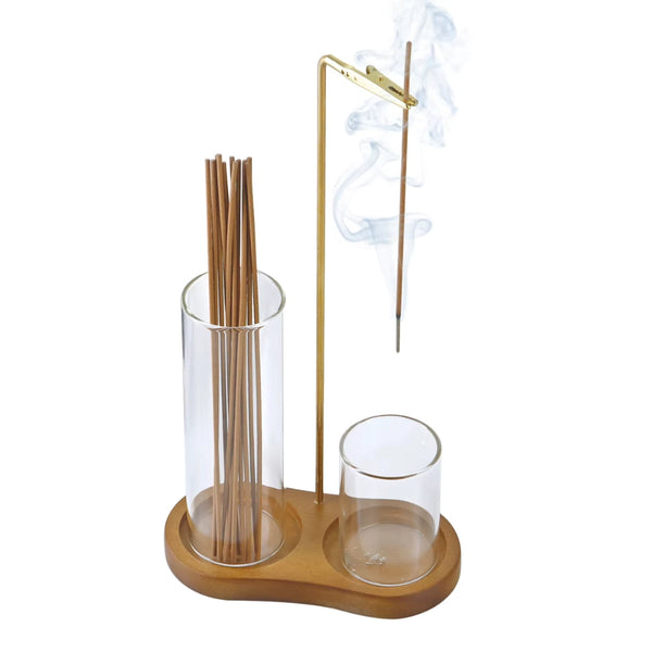 Incense Holder Sticks 2 1 Anti Ash Burner Glass Catcher Organizer Candle Holders & Accessories