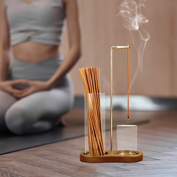 Incense Holder Sticks 2 1 Anti Ash Burner Glass Catcher Organizer Candle Holders & Accessories
