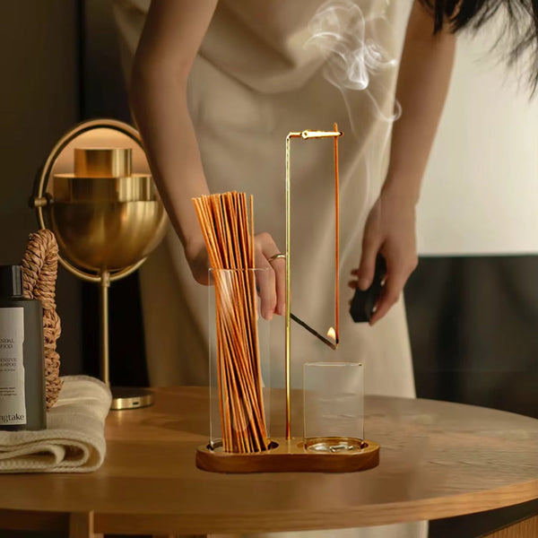 Incense Holder Sticks 2 1 Anti Ash Burner Glass Catcher Organizer Candle Holders & Accessories