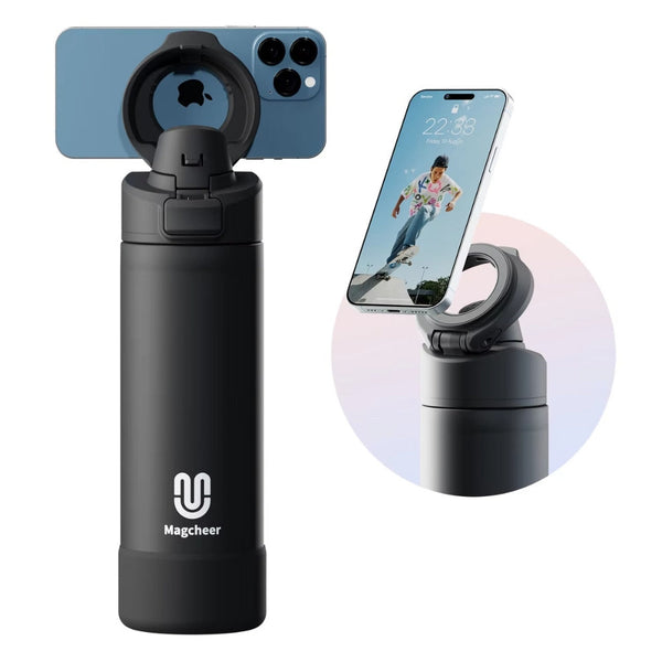 950Ml Magnetic Lid Insulated Water Bottle Phone Mount Thermal Outdoor Water Bottles & Vacuum Flasks
