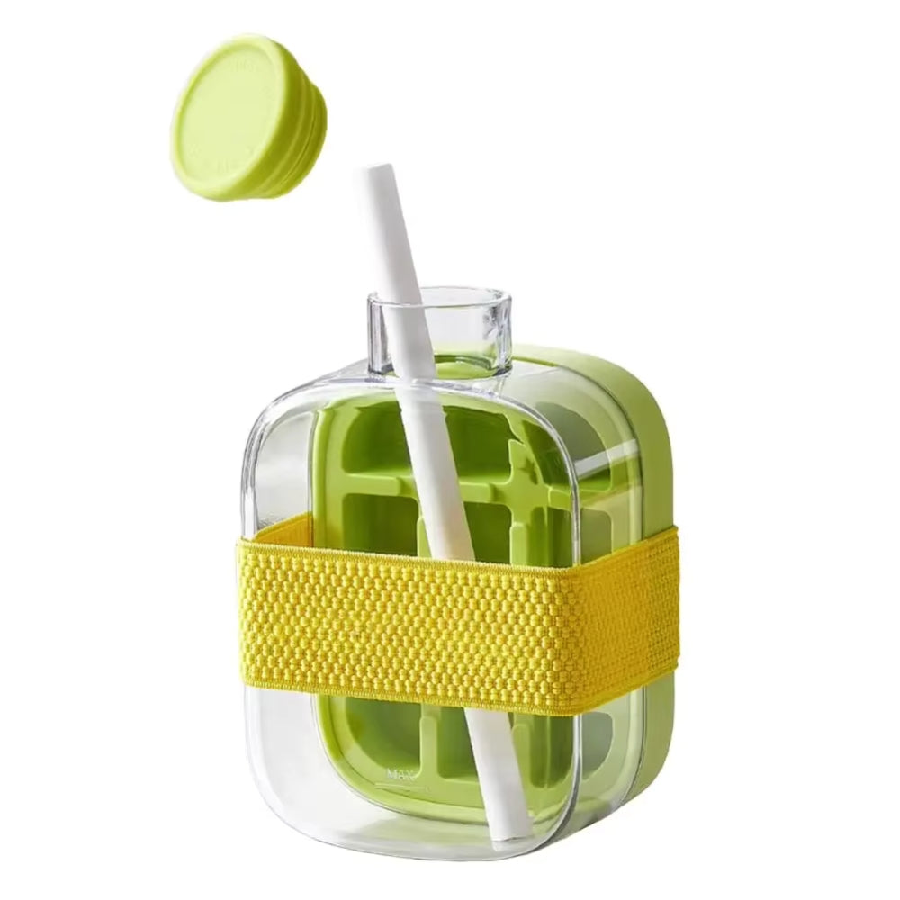 Ice Cube Tray Straw 2 In 1 Make Pressing Mould Drink Bottle Ice Cubes Trays & Moulds