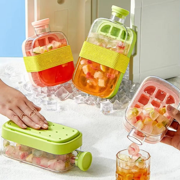 Ice Cube Tray Straw 2 In 1 Make Pressing Mould Drink Bottle Ice Cubes Trays & Moulds