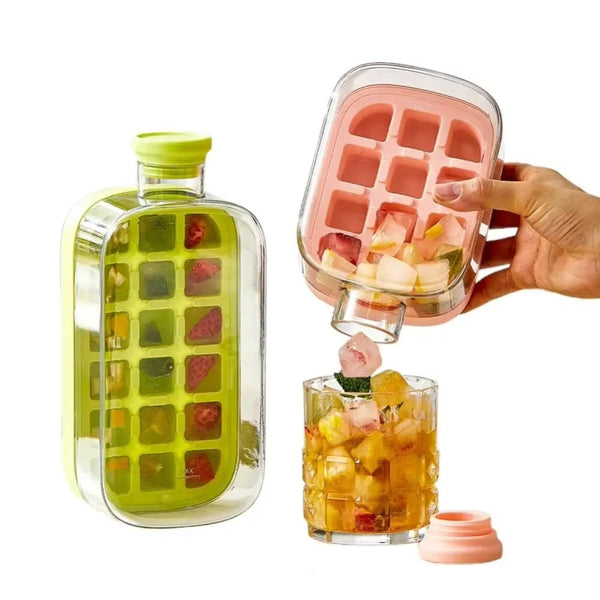Ice Cube Tray Straw 2 In 1 Make Pressing Mould Drink Bottle Ice Cubes Trays & Moulds