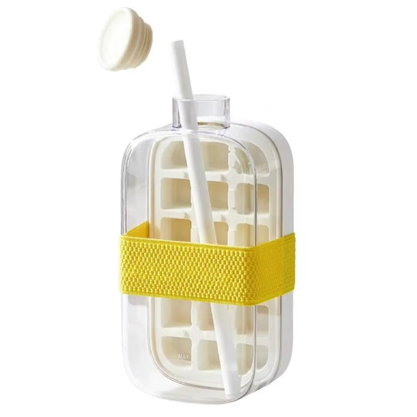 Ice Cube Tray Straw 2 In 1 Make Pressing Mould Drink Bottle Ice Cubes Trays & Moulds