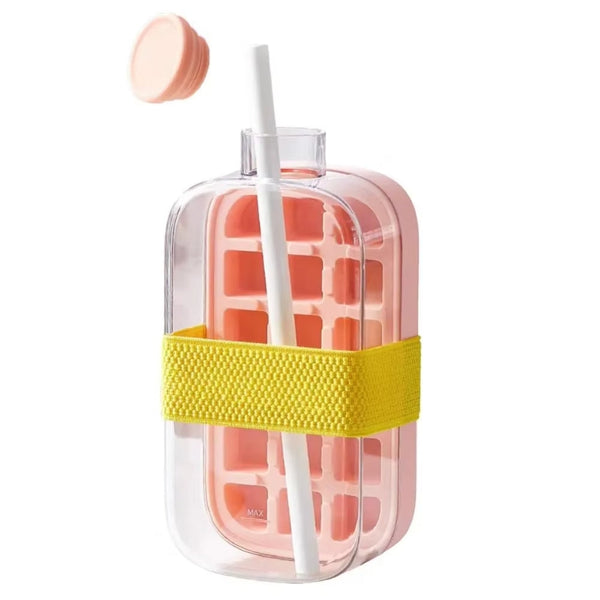 Ice Cube Tray Straw 2 In 1 Make Pressing Mould Drink Bottle Ice Cubes Trays & Moulds