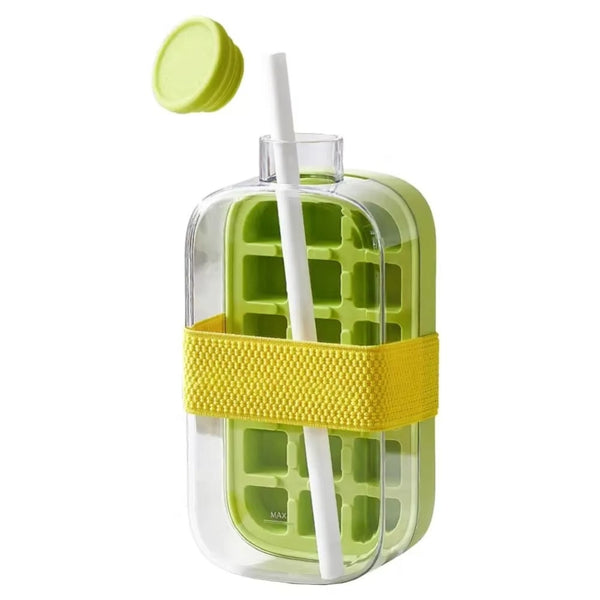 Ice Cube Tray Straw 2 In 1 Make Pressing Mould Drink Bottle Ice Cubes Trays & Moulds