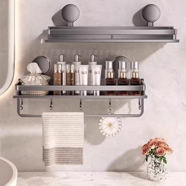 Suction Cup Bathroom Rack Toilet Space Aluminum No Drill Hanging Organizer Other Bathroom Accessories