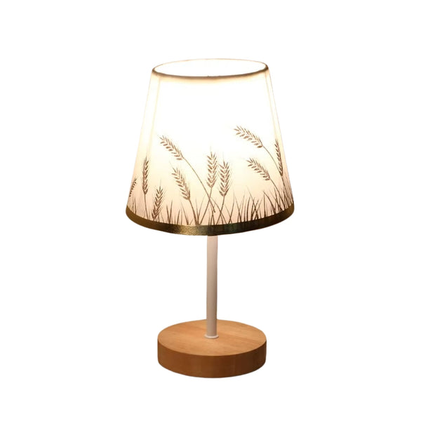 Solid Wood Cloth Nordic Decorative Table Bedroom Bedside Lamp Lamps
