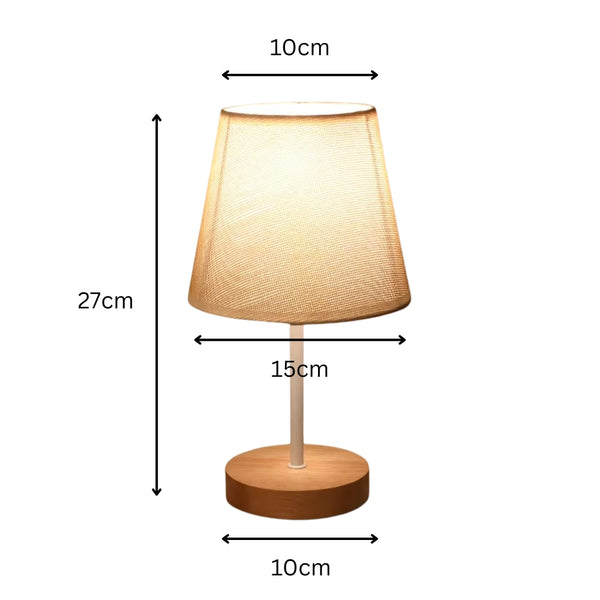 Solid Wood Cloth Nordic Decorative Table Bedroom Bedside Lamp Lamps