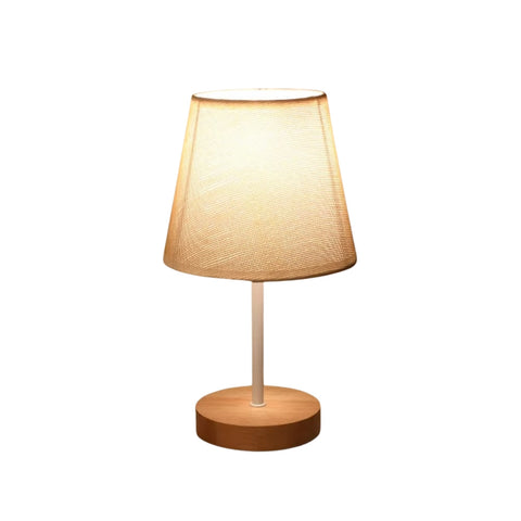 Solid Wood Cloth Nordic Decorative Table Bedroom Bedside Lamp Lamps