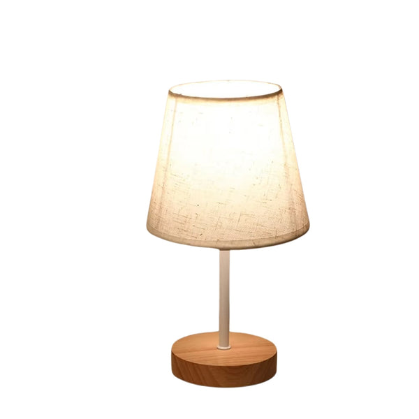 Solid Wood Cloth Nordic Decorative Table Bedroom Bedside Lamp Lamps