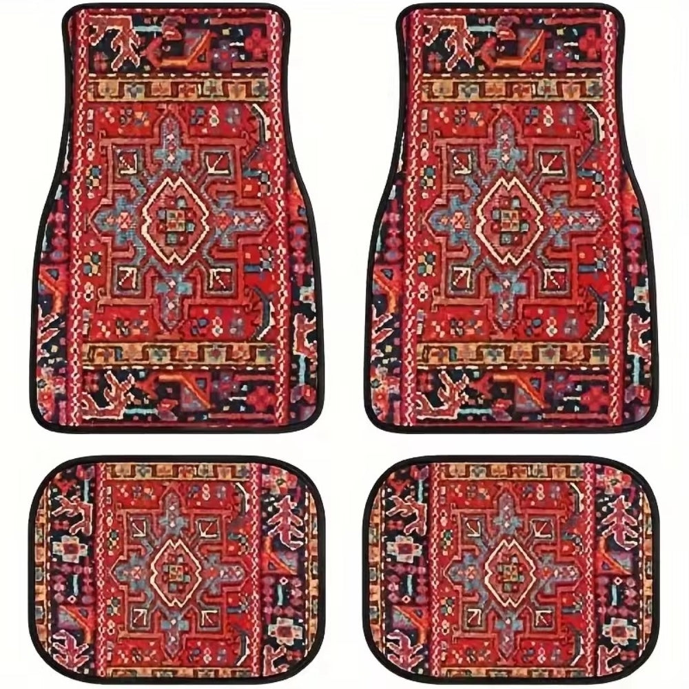 4 Piece Bohemian Car Mats Floor Mats Carpets