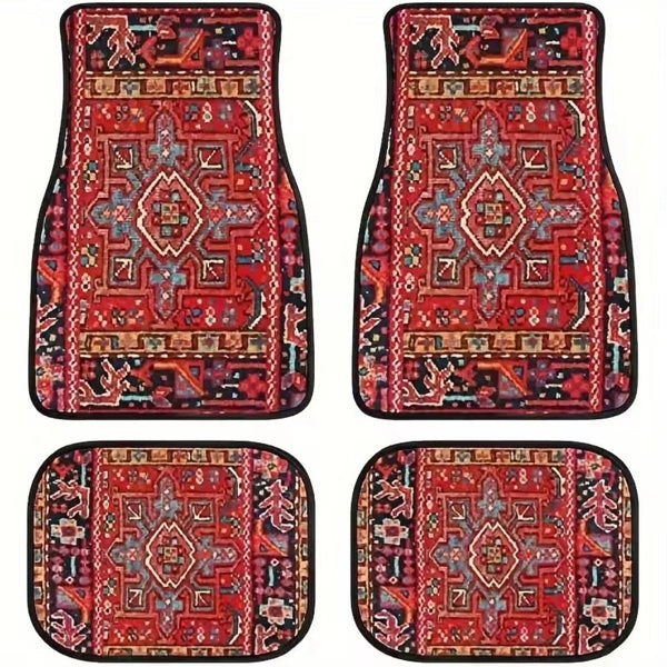 4 Piece Bohemian Car Mats Floor Mats Carpets