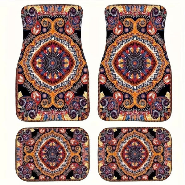 4 Piece Bohemian Car Mats Floor Mats Carpets