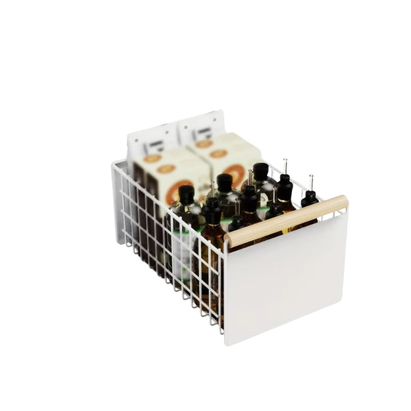 Pull Out Dish Rack With Wooden Handle And Drain Tray Racks & Holders