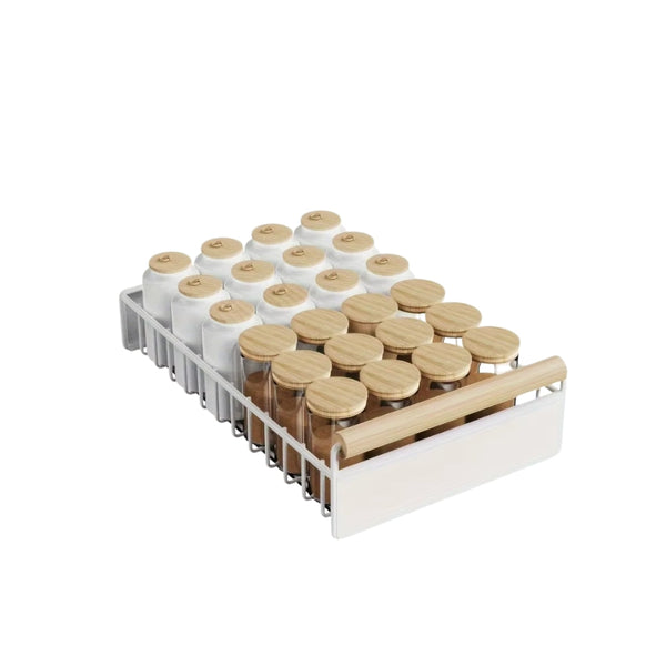 Pull Out Dish Rack With Wooden Handle And Drain Tray Racks & Holders