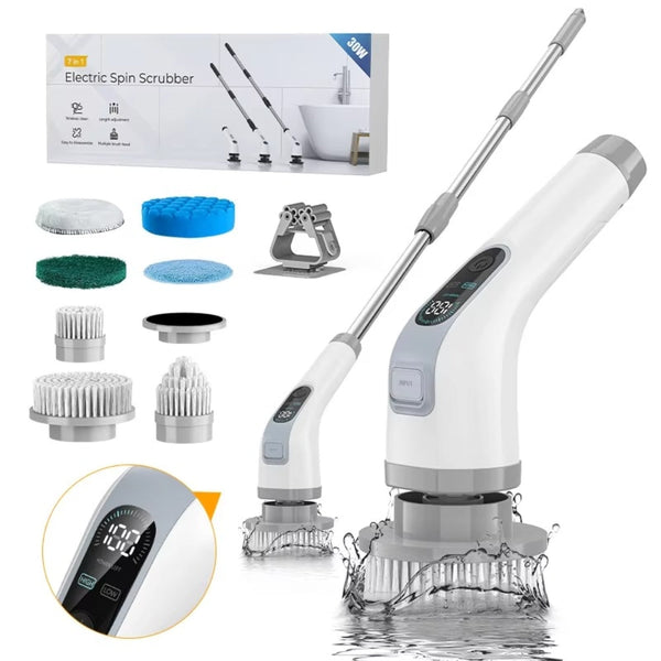 Cordless Electric Cleaning Brush With 7 Heads For Bathroom And Kitchen Cleaning Brushes