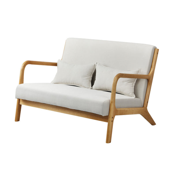 Armchair Couch Pillows 2 Seater Fabric Beige Cushions & Decorative Pillows