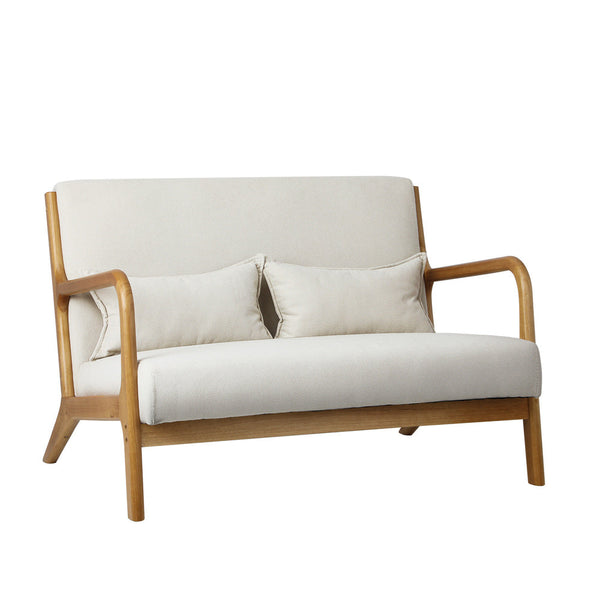 Armchair Couch Pillows 2 Seater Fabric Beige Cushions & Decorative Pillows