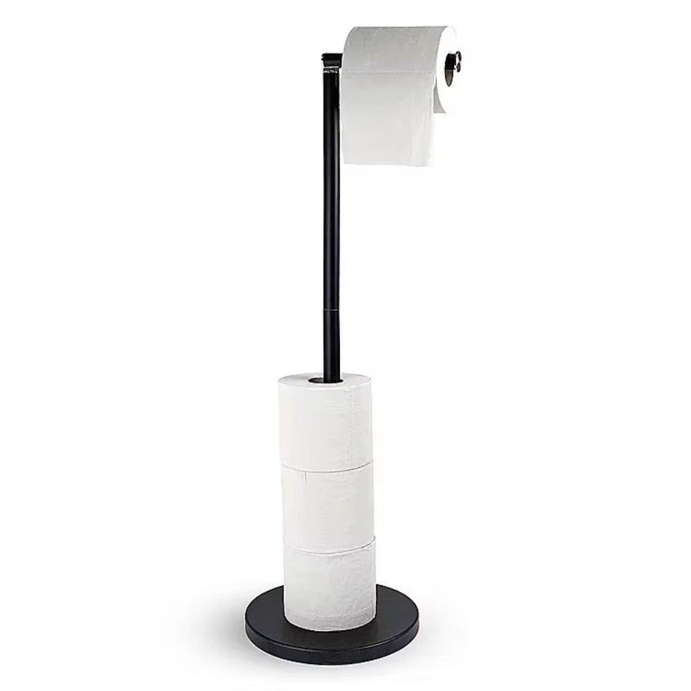 Stainless Steel Floor Mounted Toilet Paper Holder With Single Pole Toilet Paper Holders & Storage
