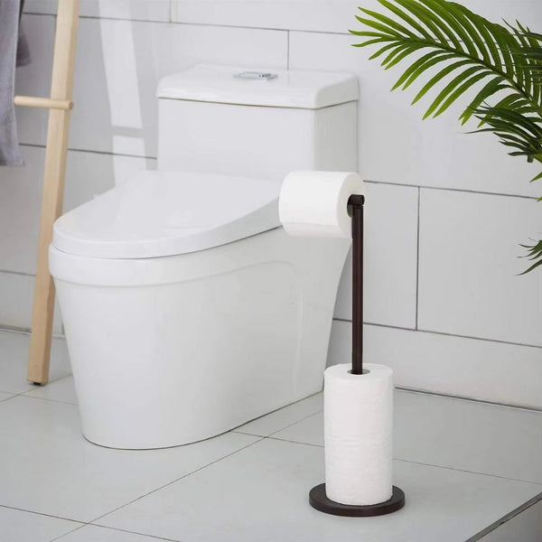 Stainless Steel Floor Mounted Toilet Paper Holder With Single Pole Toilet Paper Holders & Storage