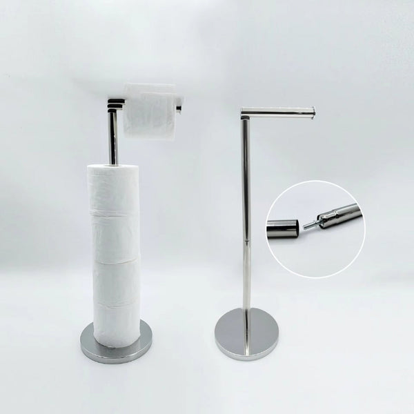 Stainless Steel Floor Mounted Toilet Paper Holder With Single Pole Toilet Paper Holders & Storage