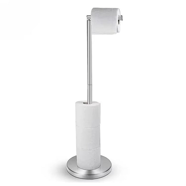 Stainless Steel Floor Mounted Toilet Paper Holder With Single Pole Toilet Paper Holders & Storage