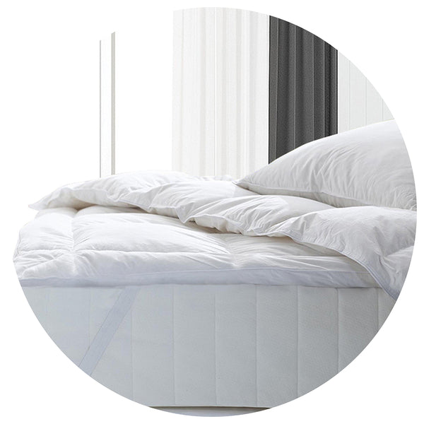 Royal Comfort 1000Gsm Goose Feather And Down Topper Single Mattress Toppers & Protectors