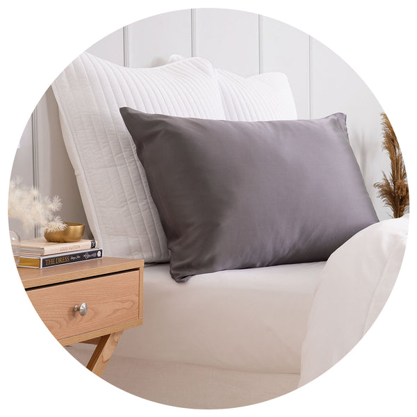 Pure Silk Pillow Case By Royal Comfort Charcoal Pillow Cases
