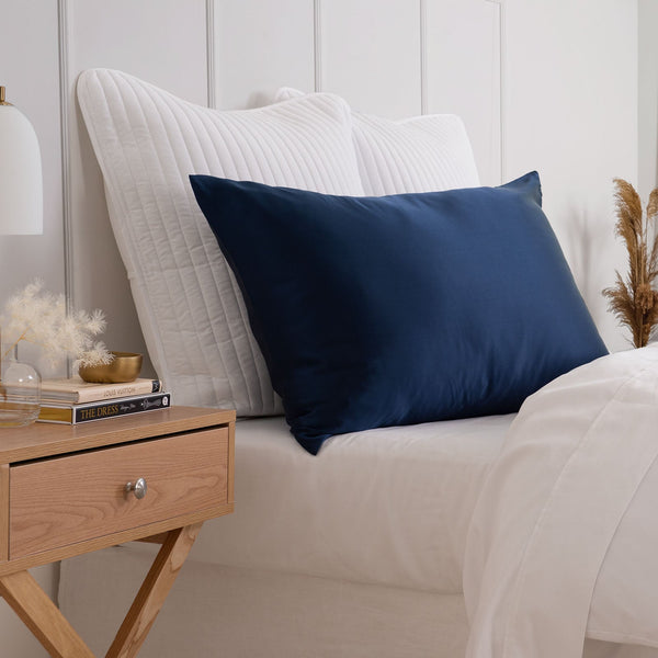Pure Silk Pillow Case By Royal Comfort Navy Pillow Cases