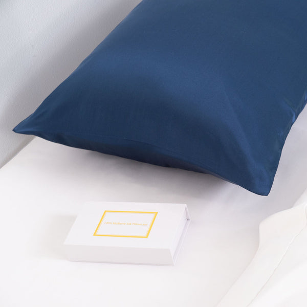 Pure Silk Pillow Case By Royal Comfort Navy Pillow Cases