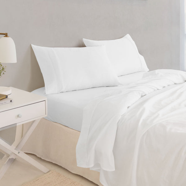Royal Comfort Balmain 1000Tc Bamboo Cotton Sheet Sets (King) White Sheets