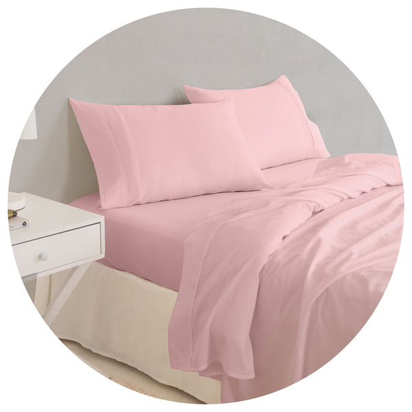 Royal Comfort Balmain 1000Tc Bamboo Cotton Sheet Sets (King) Blush Sheets