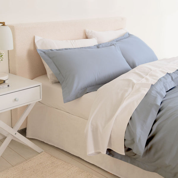 Royal Comfort Balmain 1000Tc Bamboo Cotton Quilt Cover Sets King Size Blue Fog King Doonas