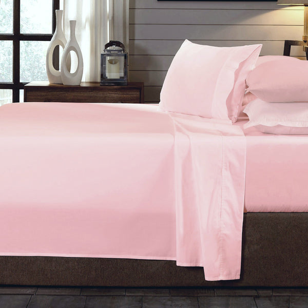 Royal 250Tc 100% Organic Cotton 4 Piece Sheet Set King Blush Sheets